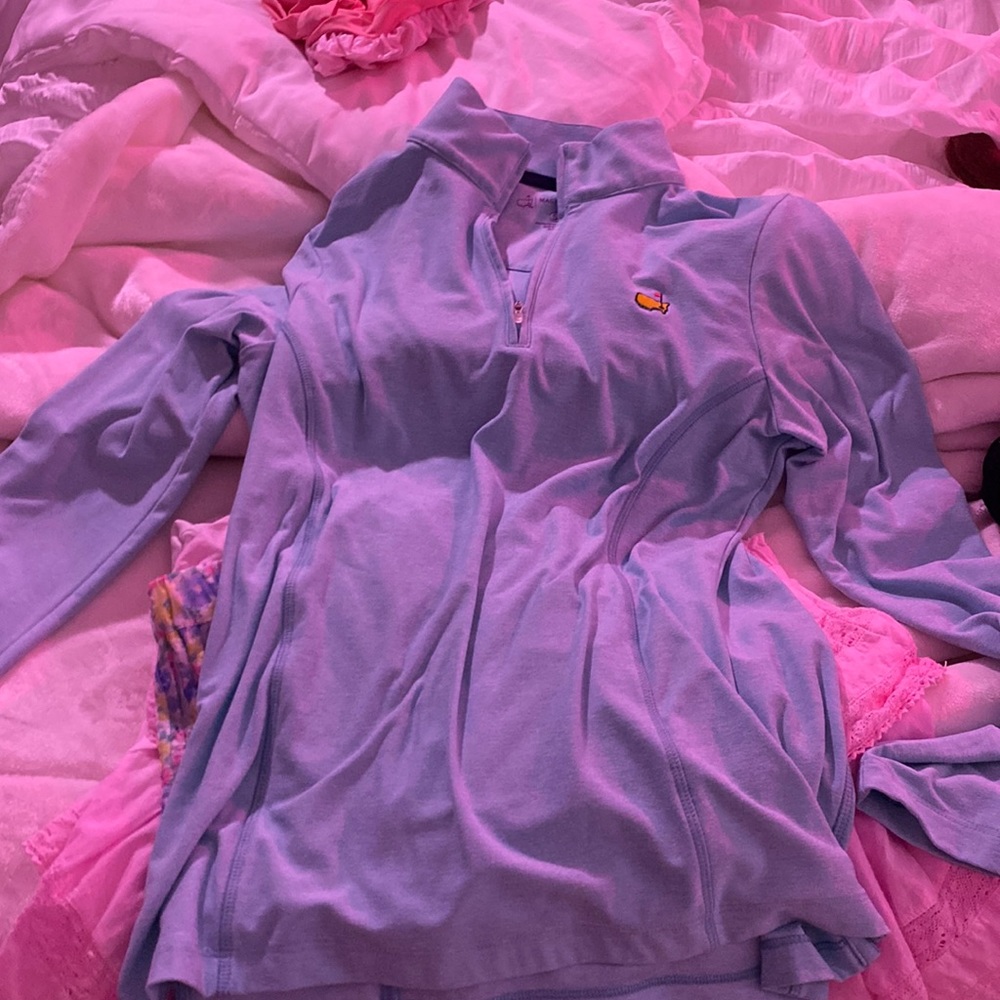 Light aqua blue masters quarter zip.